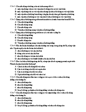 Đề kiểm tra 15 phút môn Vật lí 8